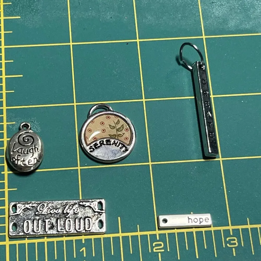 46pc Inspirational Word Charm Lot Dream Believe Hope Laugh Love Jewelry Making